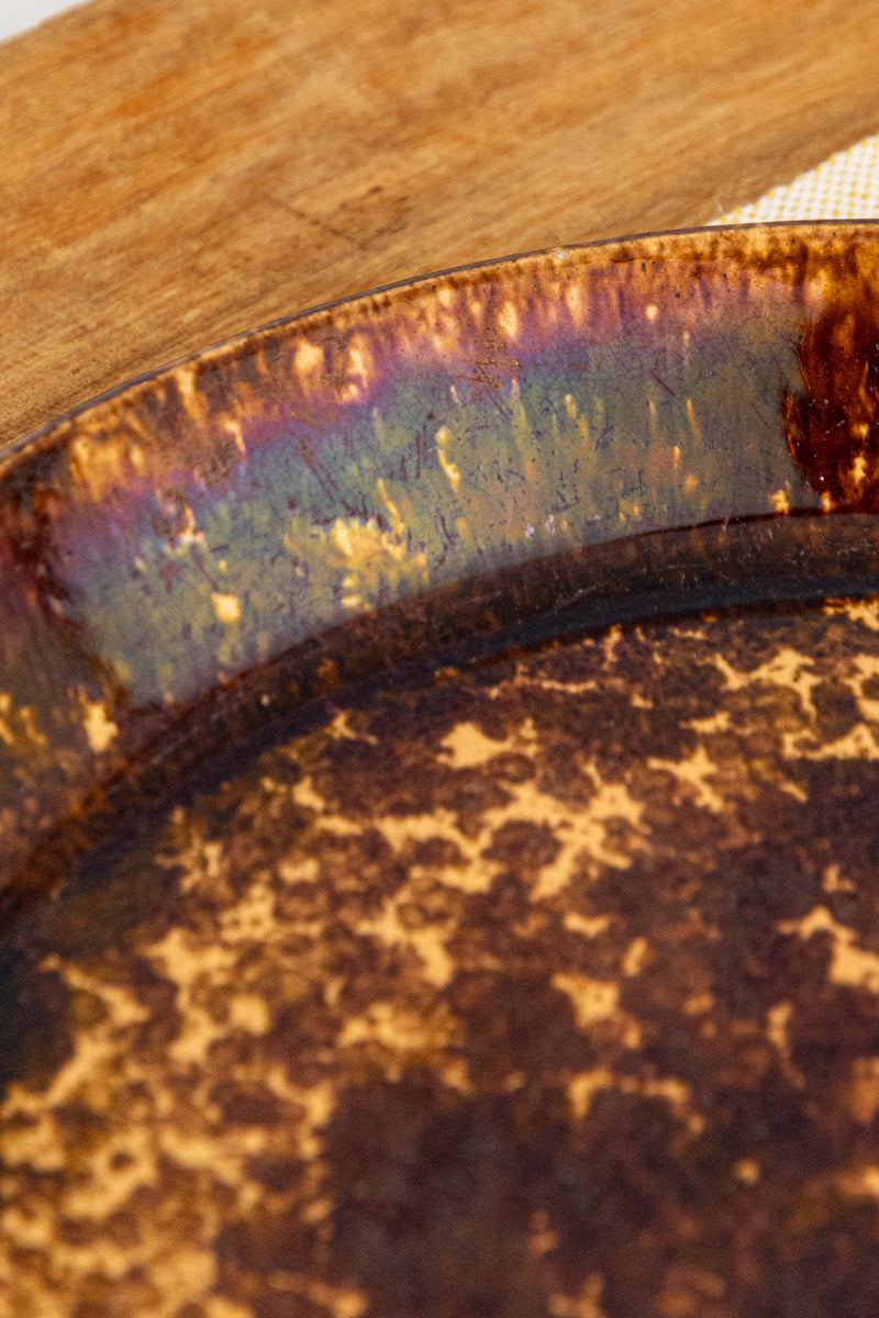 Antique Rockingham Pottery Pie Plate