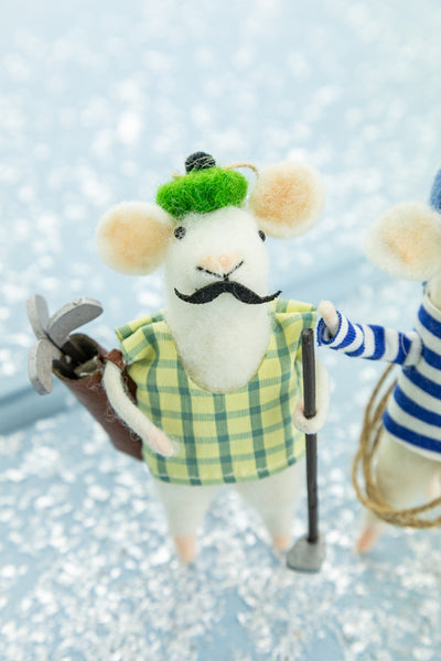 Sailor Mouse Seamus & Golfer Mouse Grady Ornaments