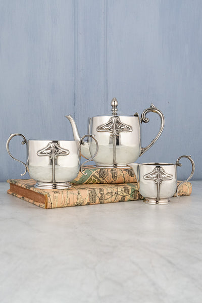 Antique English Silverplate Art Nouveau Tea Service