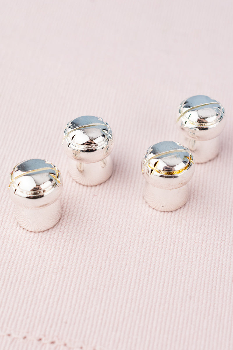 Silverplate Champagne Cork Placecard Holders - Set of 4