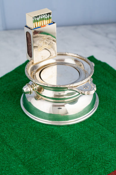 Silverplate Shanghai Tang Matchbox Strike & Ashtray