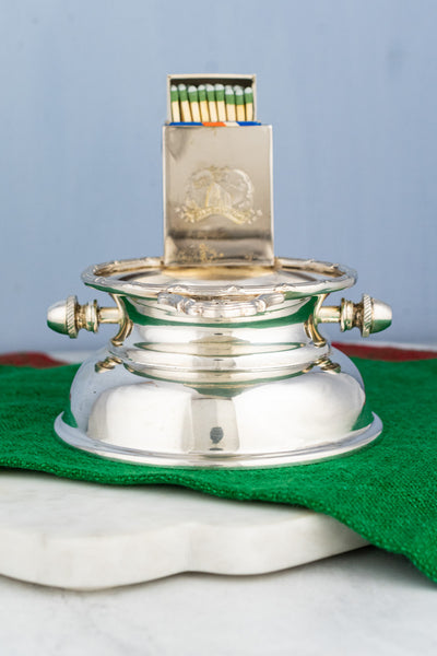 Silverplate Shanghai Tang Matchbox Strike & Ashtray