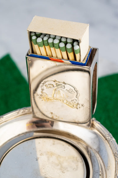 Silverplate Shanghai Tang Matchbox Strike & Ashtray