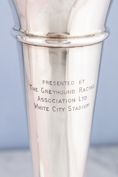 Silverplate White City Stadium Vase Pair