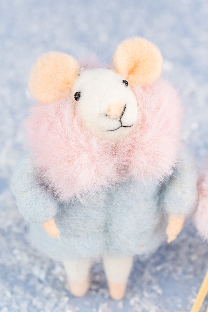Skiing Sophie & Fancy Frances Mouse Ornaments, image 3 of 8