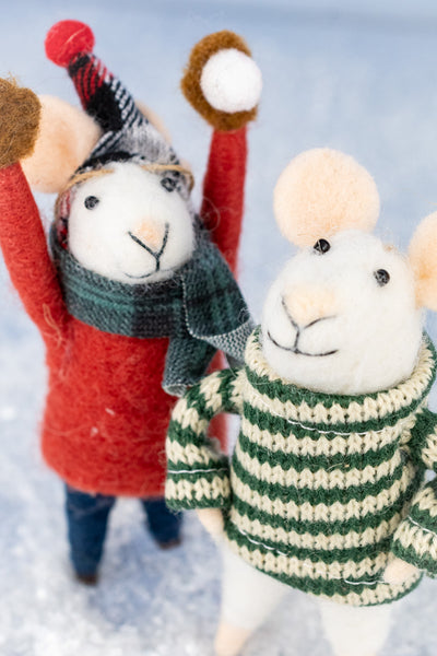 Snowball Spencer & Bundled Up Beckett Mouse Ornaments