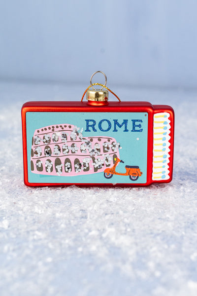 Souvenir Matchbox Glass Ornament