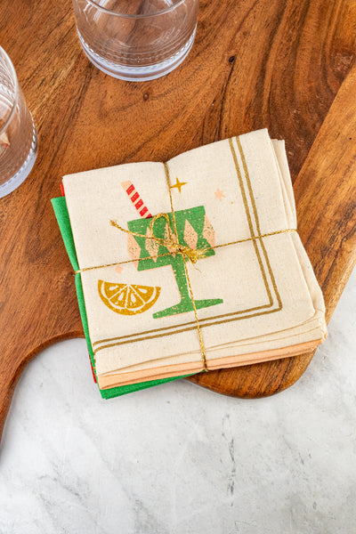 Spirits Bright Holiday Cocktail Napkins - Set of 4