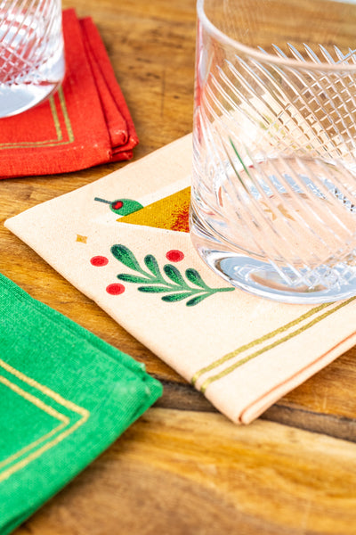 Spirits Bright Holiday Cocktail Napkins - Set of 4