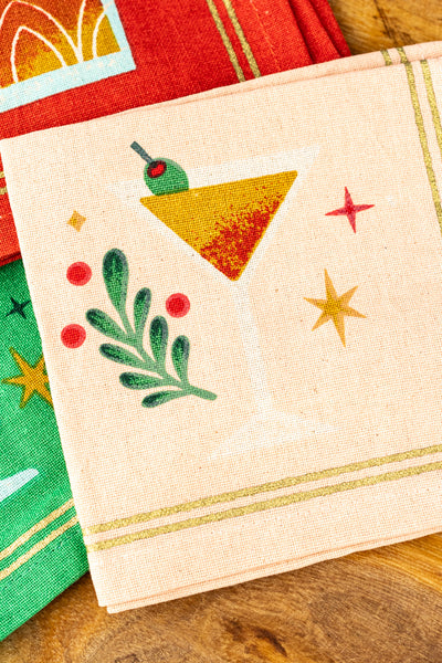Spirits Bright Holiday Cocktail Napkins - Set of 4