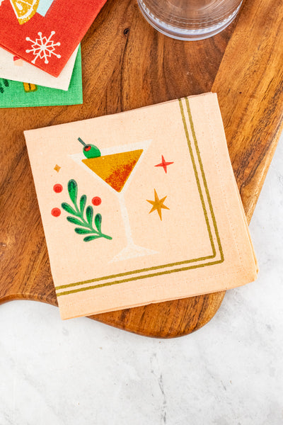 Spirits Bright Holiday Cocktail Napkins - Set of 4