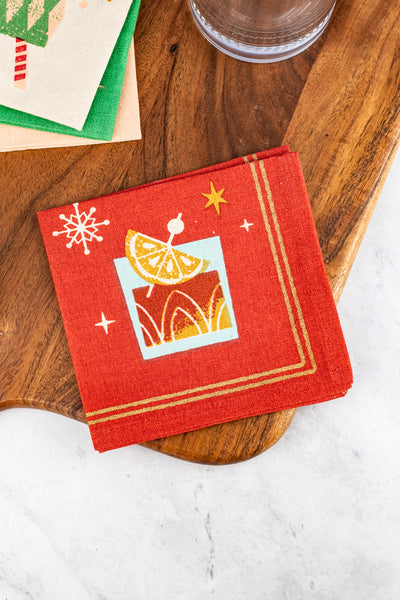 Spirits Bright Holiday Cocktail Napkins - Set of 4