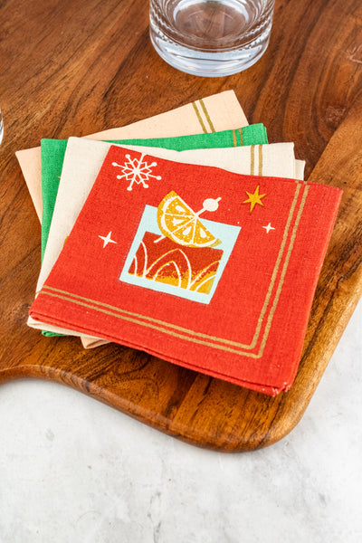 Spirits Bright Holiday Cocktail Napkins - Set of 4