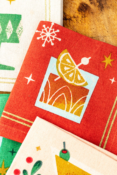 Spirits Bright Holiday Cocktail Napkins - Set of 4