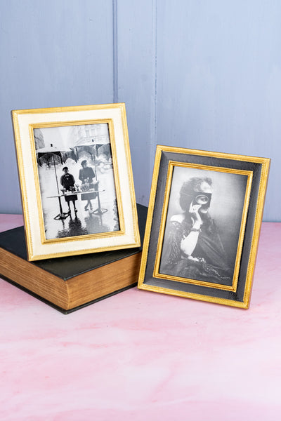 Rectangular Italian Cream and Gold Frame