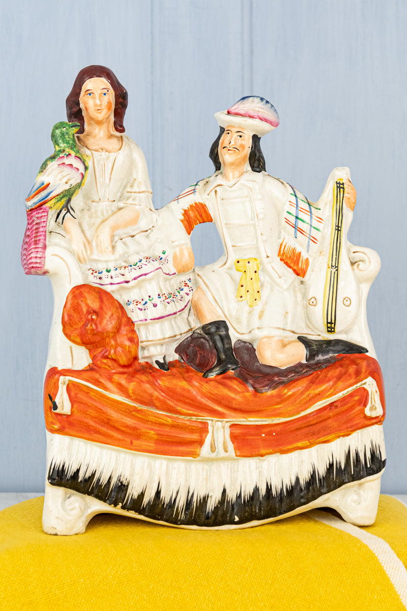 Antique Staffordshire Couple Figural