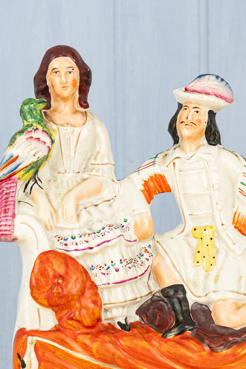 Antique Staffordshire Couple Figural