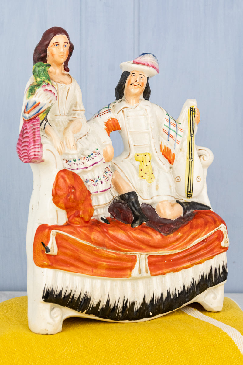 Antique Staffordshire Couple Figural
