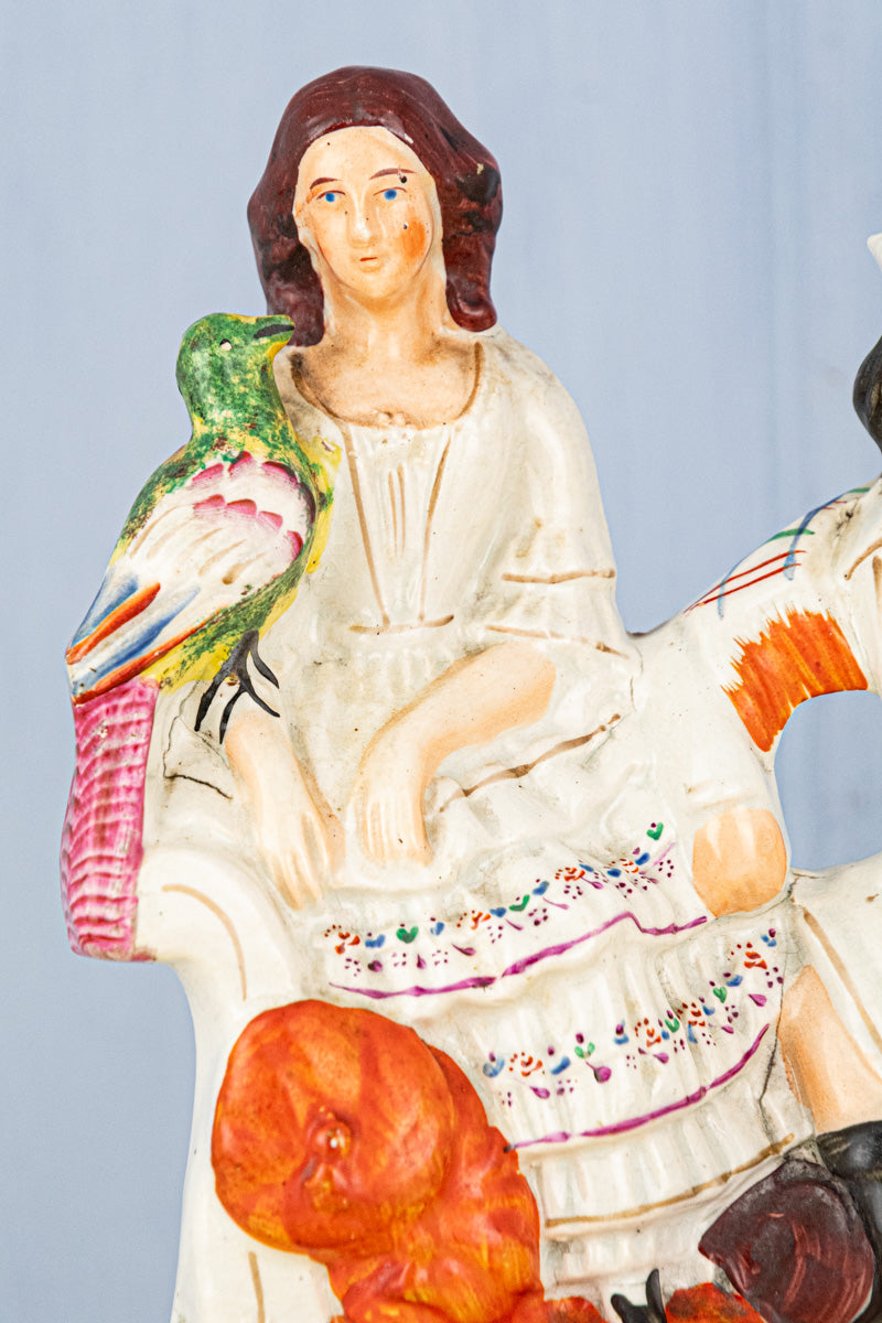 Antique Staffordshire Couple Figural