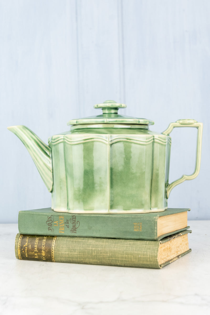 Green Stoneware Teapot, image 1 of 12