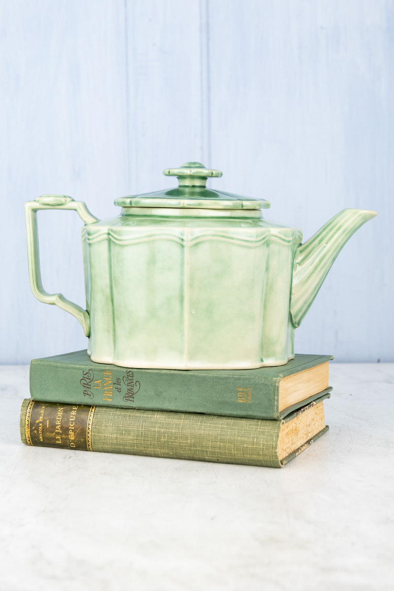 Green Stoneware Teapot, image 2 of 12