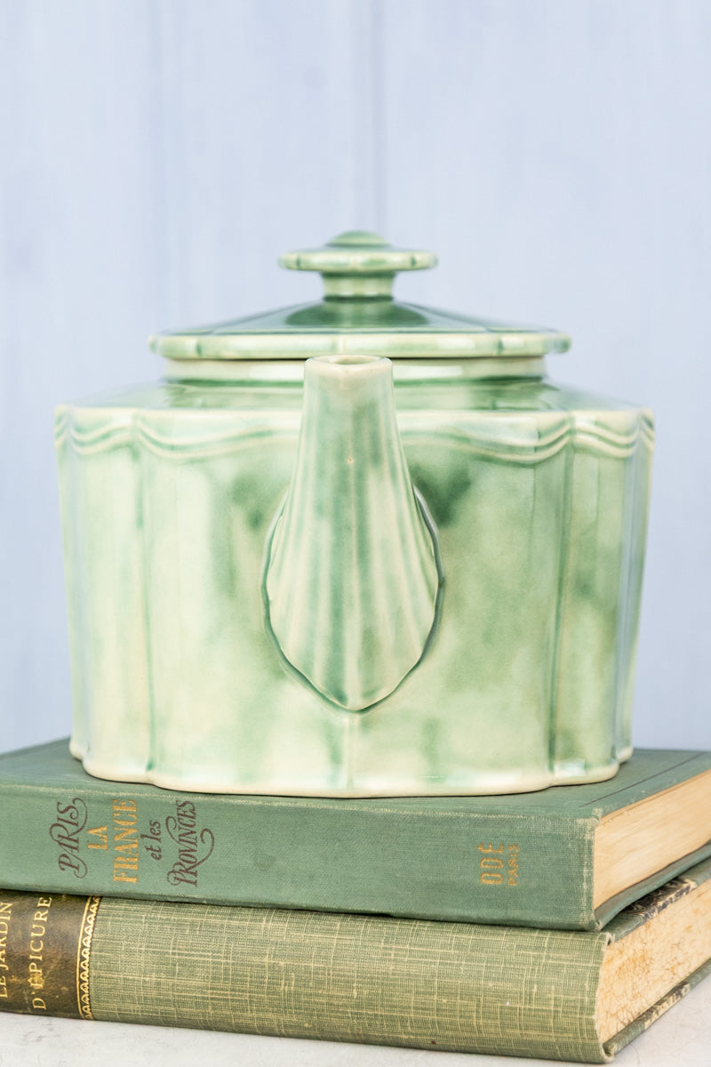 Green Stoneware Teapot, image 3 of 12