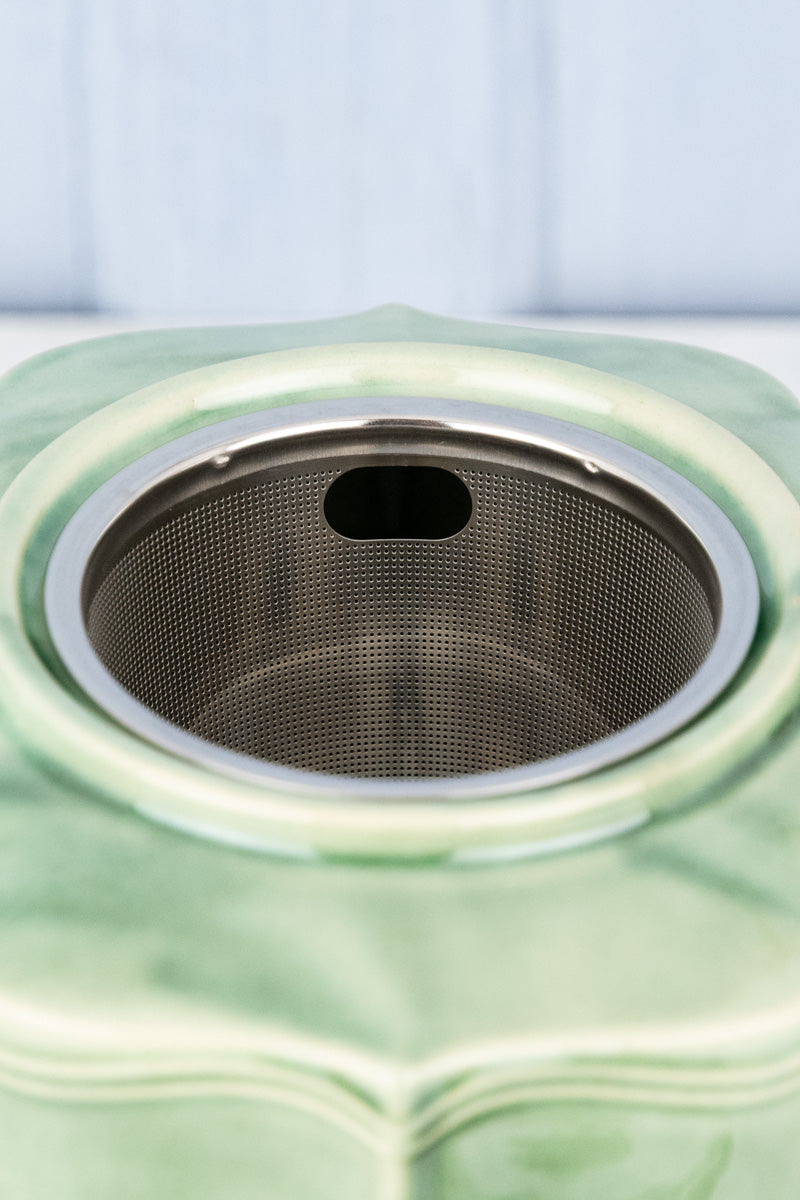 Green Stoneware Teapot, image 9 of 12