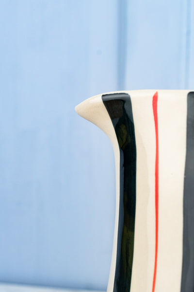 Summer Stripes Hand-Painted Pitcher