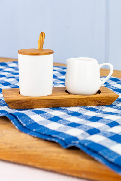 Teak Sugar & Creamer Set