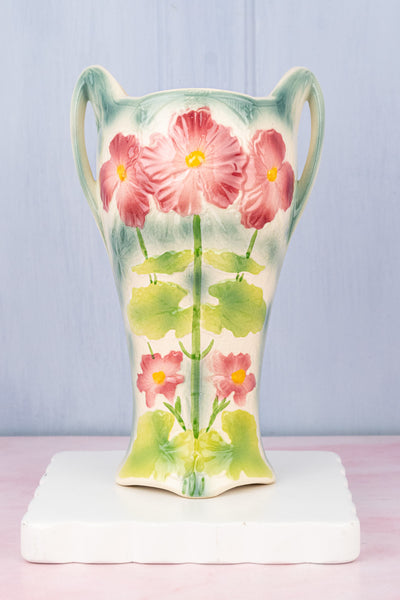 Antique French Majolica Floral Vase