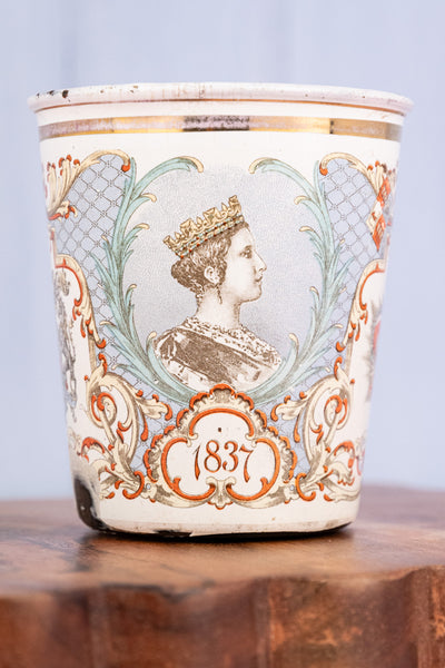 Antique Queen Victoria Diamond Jubilee Enameled Tumbler