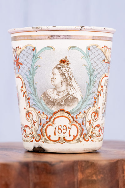 Antique Queen Victoria Diamond Jubilee Enameled Tumbler
