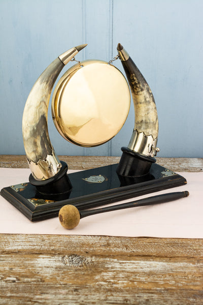 Victorian Brass & Horn Dressing Gong