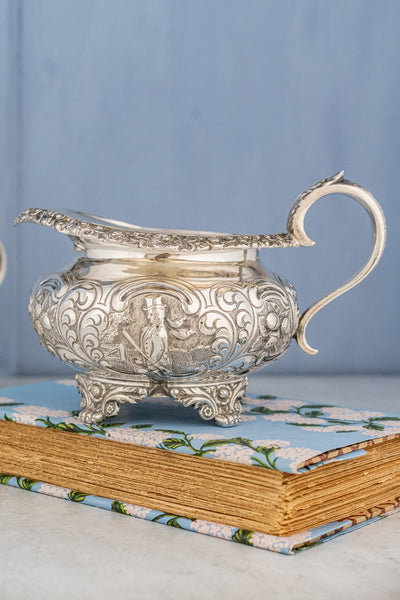 Victorian Scottish Silverplate Milk and Sugar Set