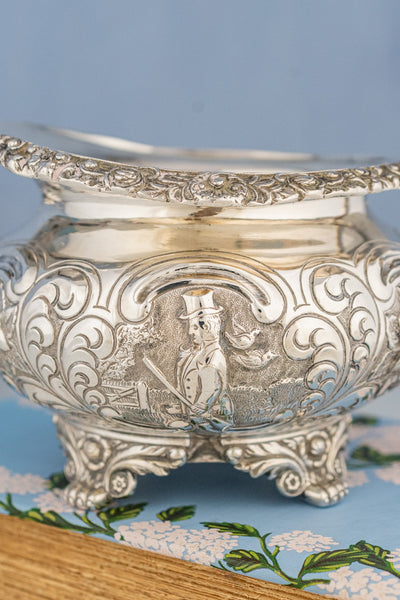 Victorian Scottish Silverplate Milk and Sugar Set