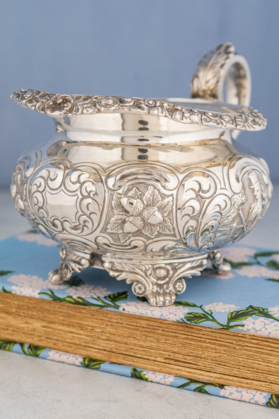 Victorian Scottish Silverplate Milk and Sugar Set