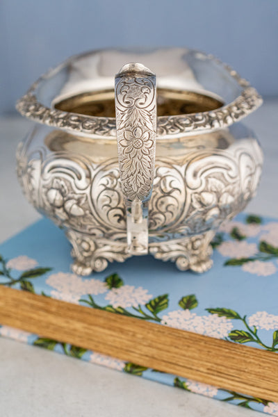 Victorian Scottish Silverplate Milk and Sugar Set