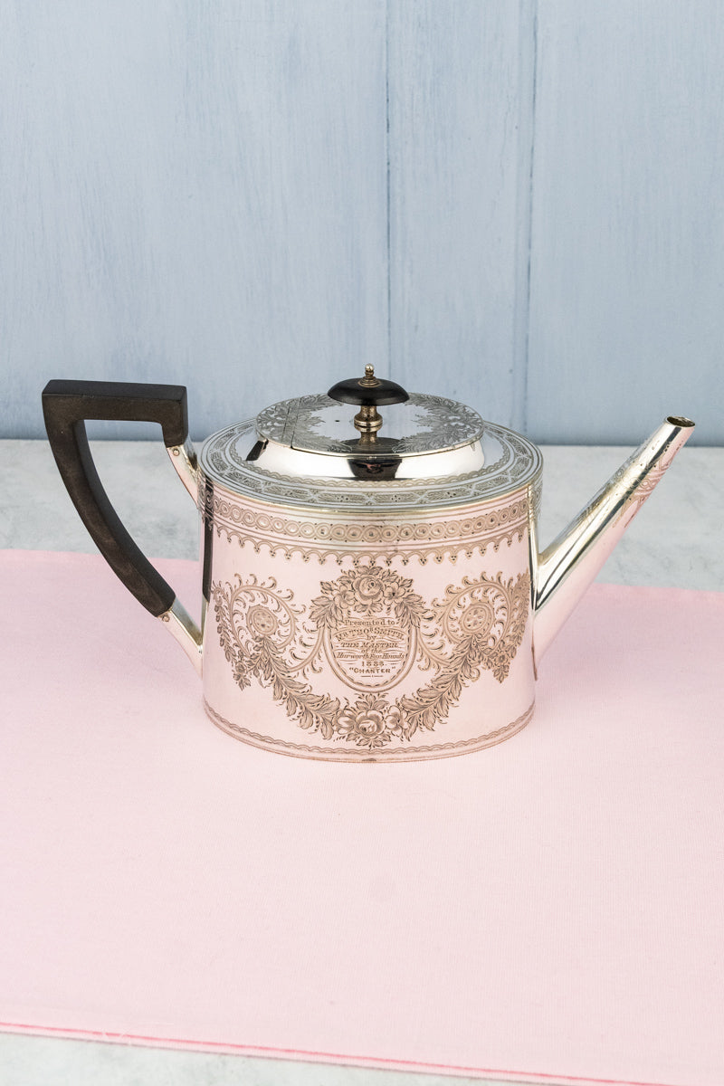 1883 Master of the Hounds Silverplate Teapot