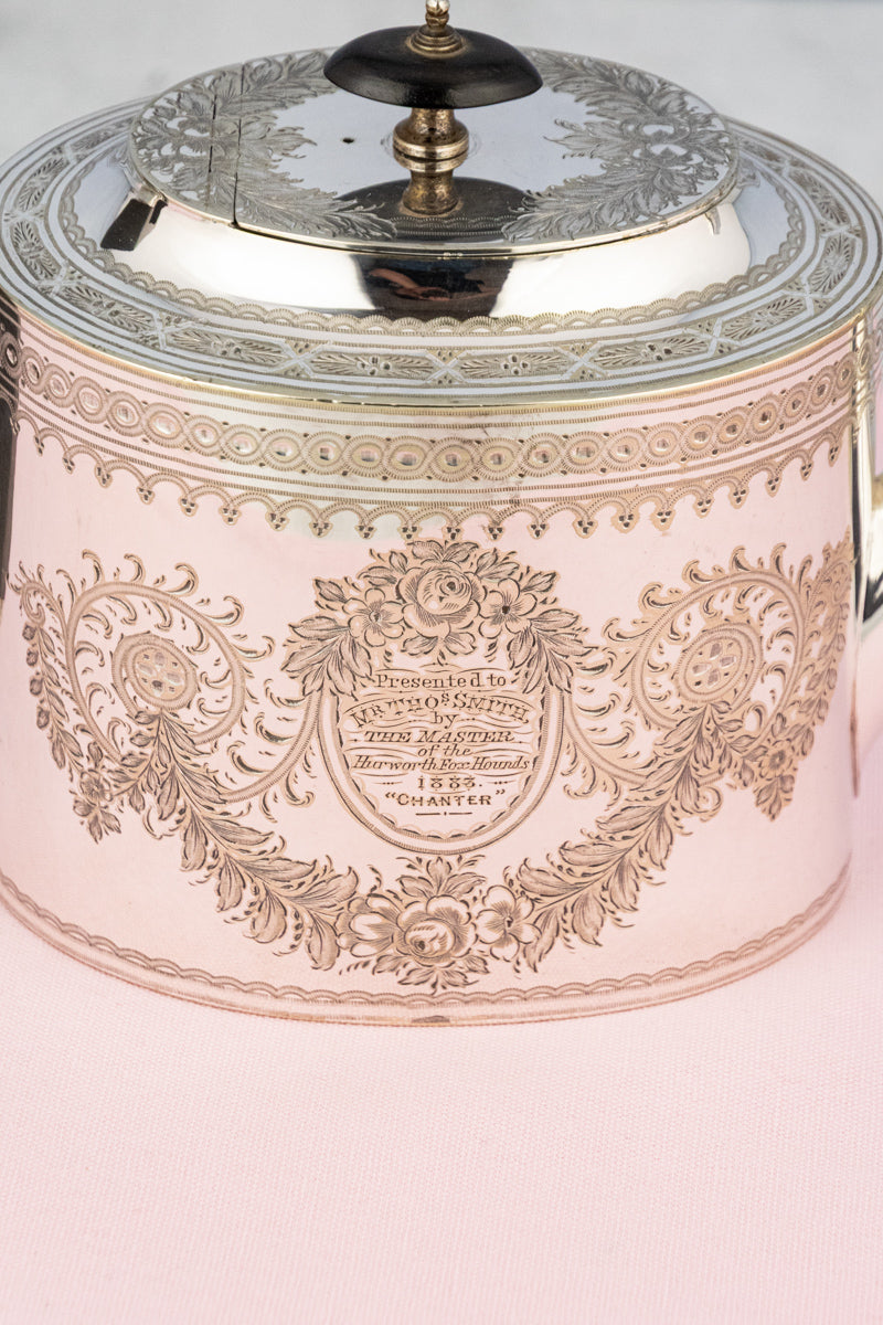 1883 Master of the Hounds Silverplate Teapot