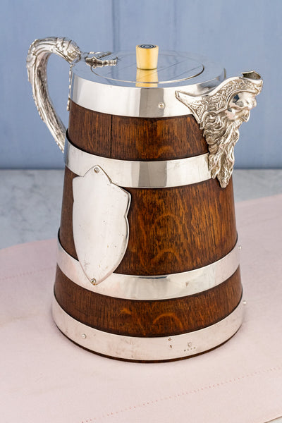 Victorian Oak and Silverplate Jug
