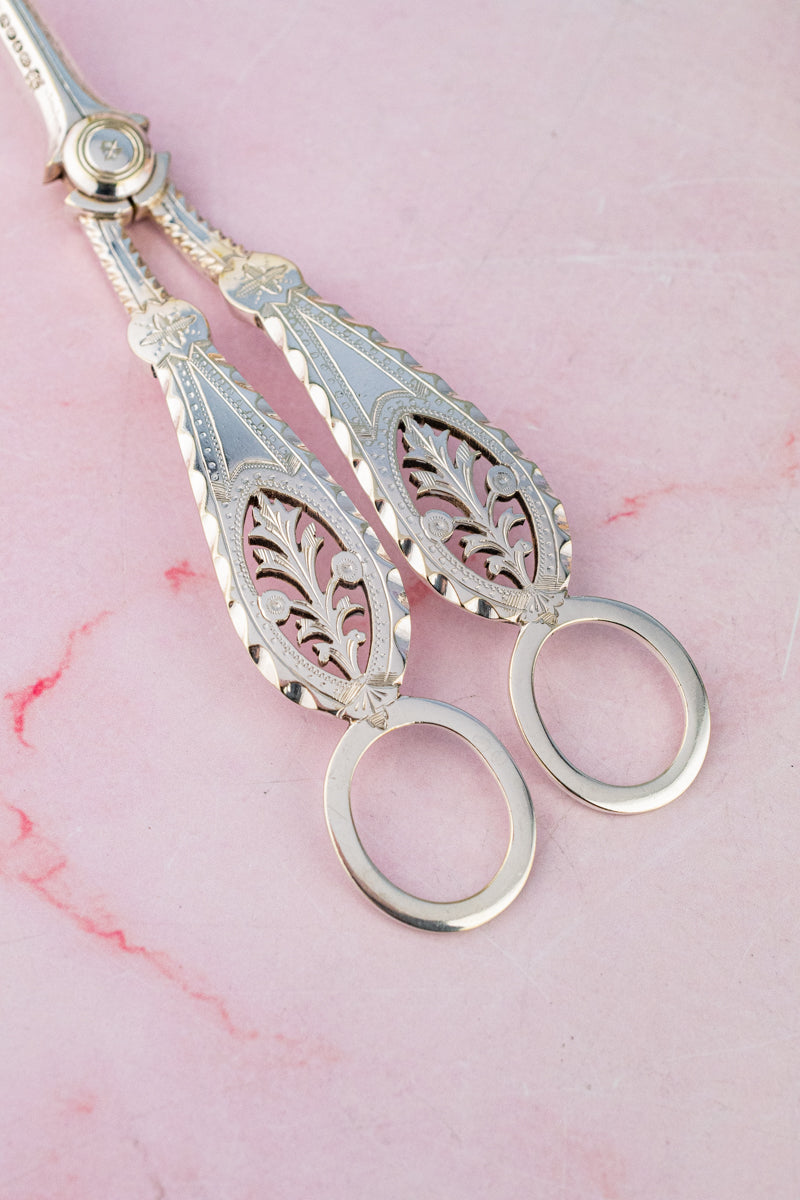 Victorian Silverplate 3-piece Fruit Set with Grape Shears