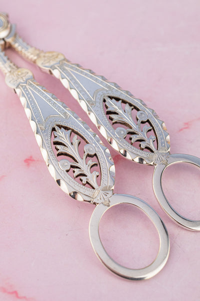 Victorian Silverplate 3-piece Fruit Set with Grape Shears