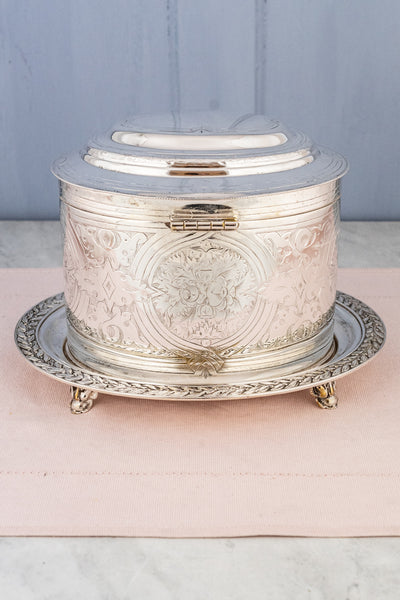 Victorian Silverplate Biscuit Box