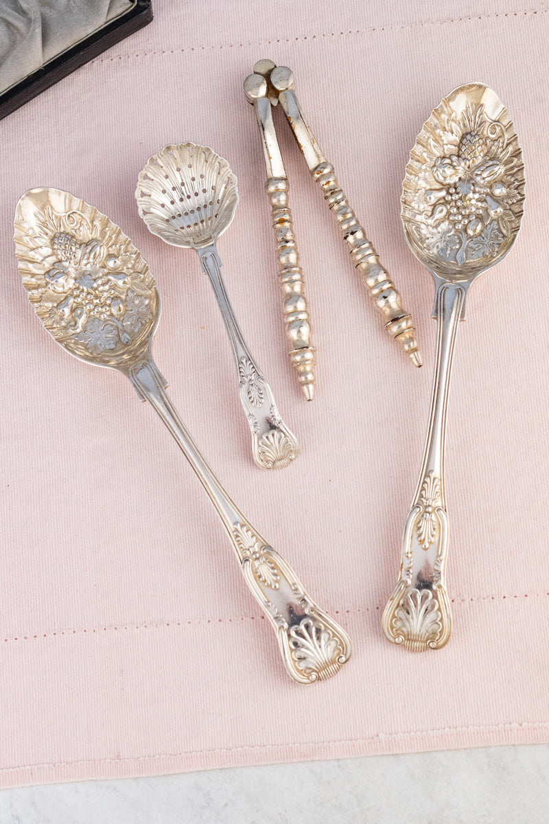 Victorian Silverplate Fruit & Nut Serving Set