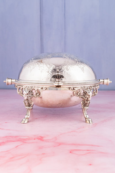 Victorian Silverplate Roll Top Server