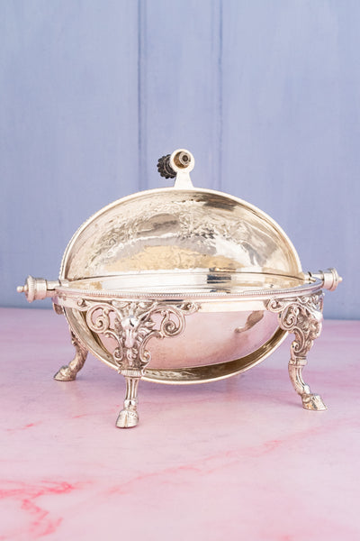 Victorian Silverplate Roll Top Server