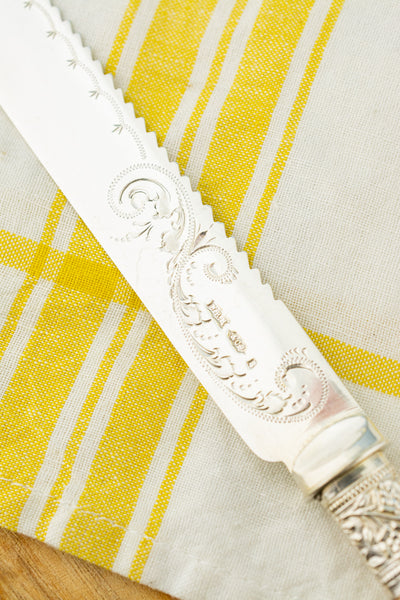 Victorian Silverplate & Ivorine Cake Knife