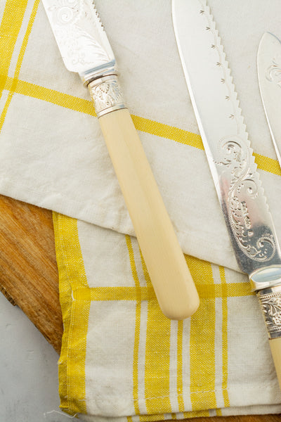 Victorian Silverplate & Ivorine Cake Knife