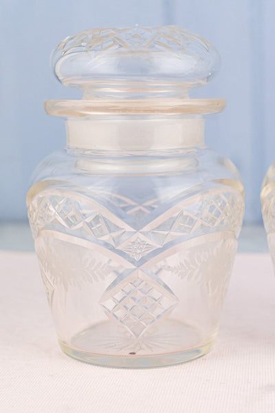 Deco Silverplate and Glass Double Pickle Castor