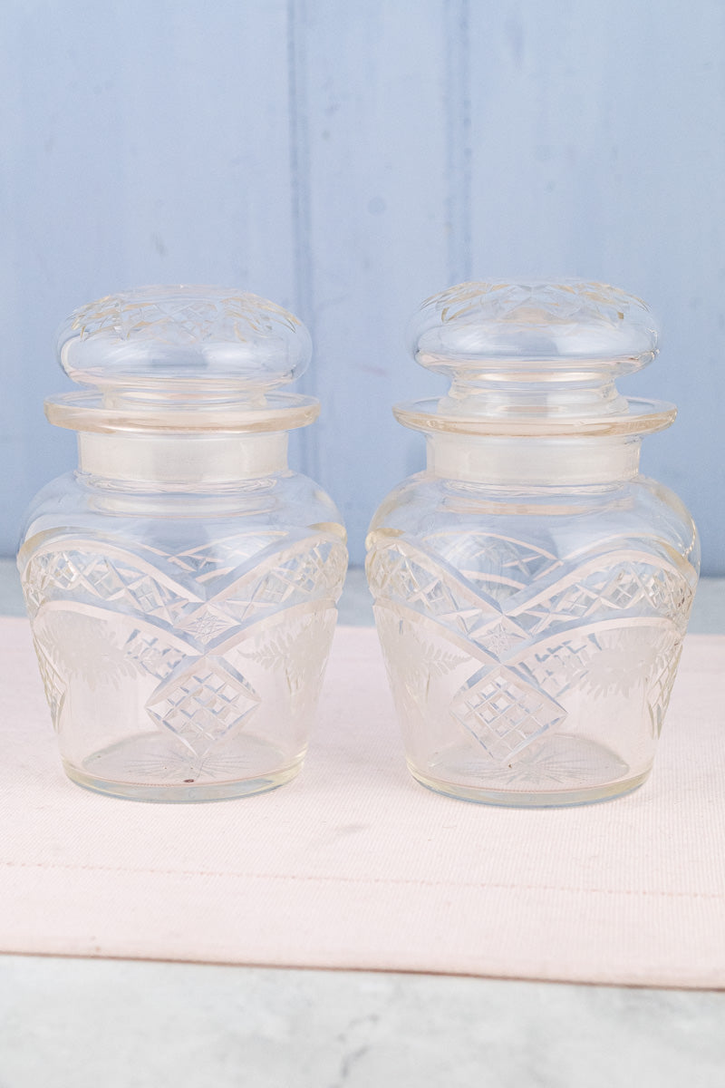 Deco Silverplate and Glass Double Pickle Castor